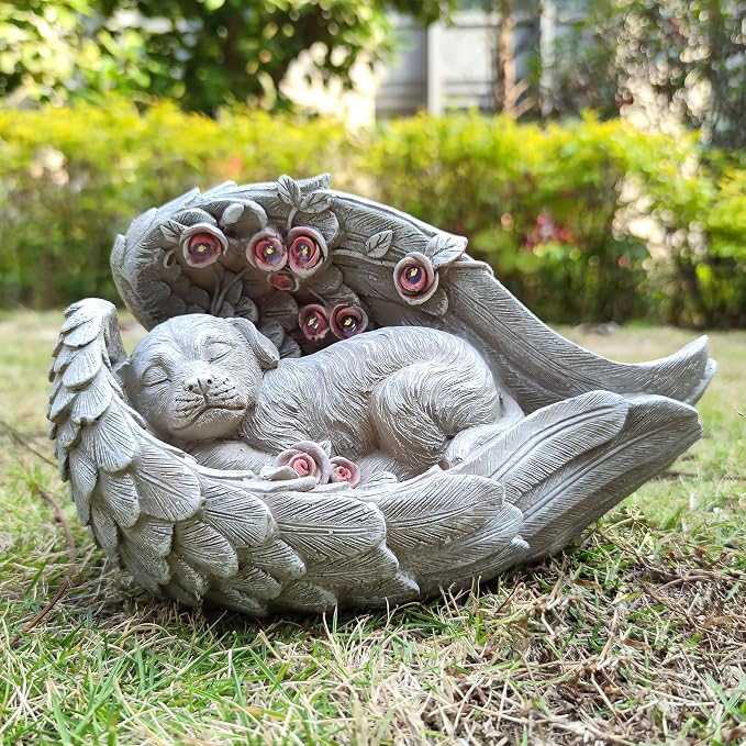 Solar Dog Garden Statues Outdoor Décor- Dog Figurines Solar LED Light Lawn - Image 3