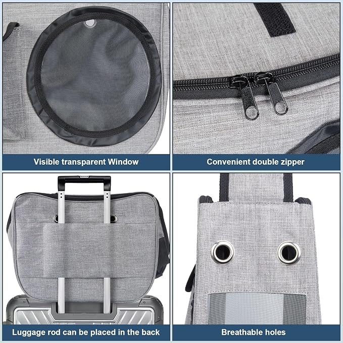 OWNPETS Pet Sling Carrier, Pet Airline Carrier Travel Bag, Fit 10~13lb Small - Image 4