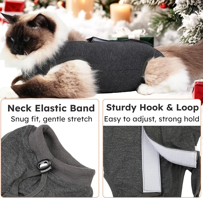 Cat Recovery Suit After Surgery, Breathable Cat Surgery Recovery Suit - Image 3