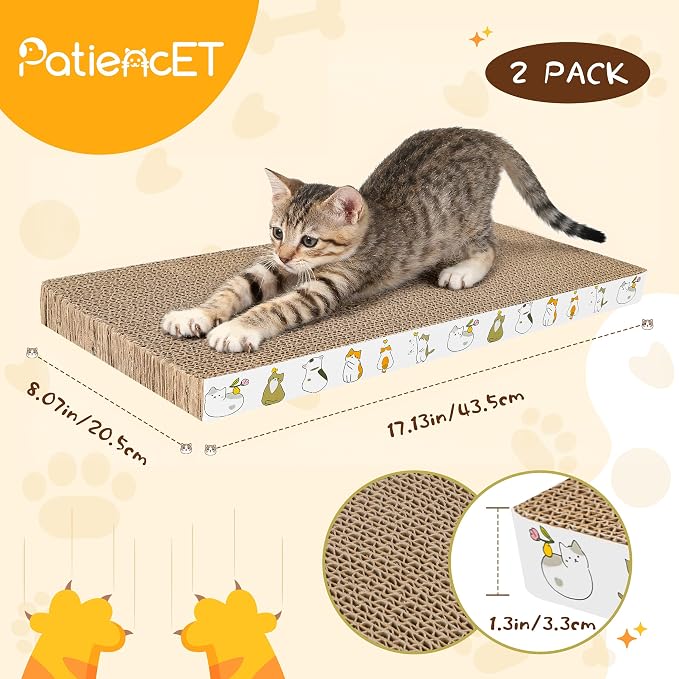 PatiencET 2 Pack Cardboard Cat Scratcher Pad - Image 2