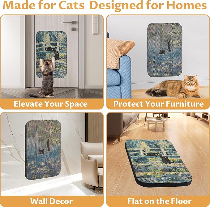 2 Pack Art Cat Scratcher, Wall-Mountable Cat Scratch Pad, Wall Cat Scratcher - Image 5