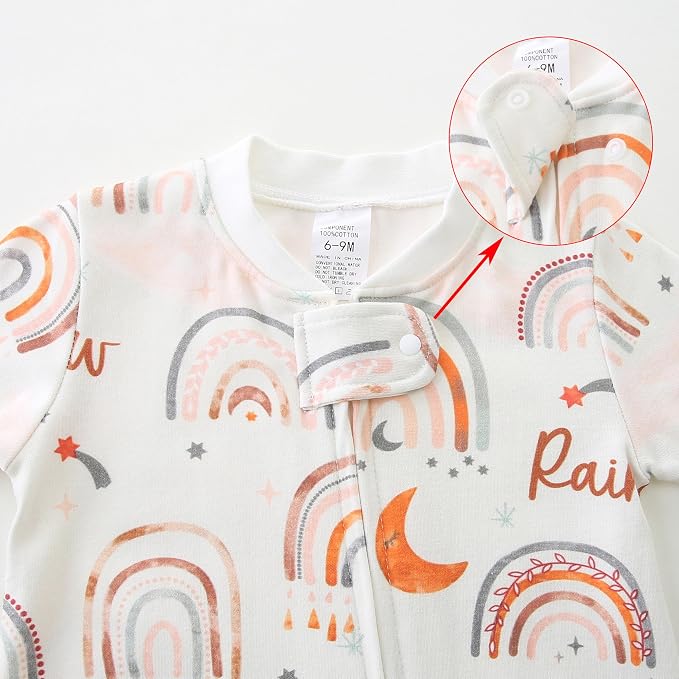 Unisex Baby Boy and Girl Zipper Onesie Toddler Footie One-Piece Infant Romper - Image 3