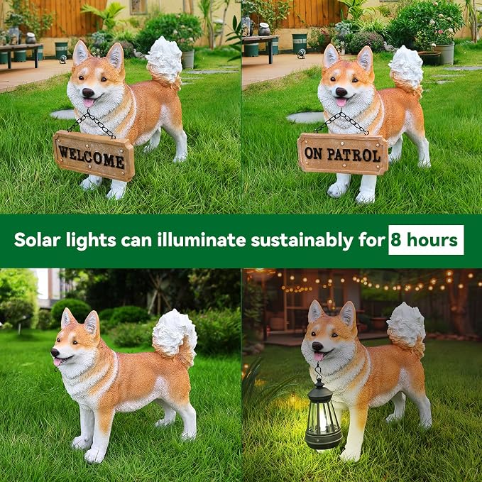 Akita Statue Outdoor Decorations – Dog Statues Outdoor Standing Yellow Akita - Image 5
