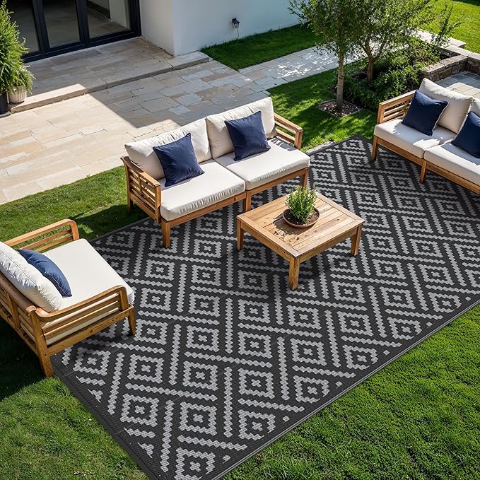 GENIMO Outdoor Rug for Patio Clearance, Reversible Plastic Straw Rugs for RV - Image 3