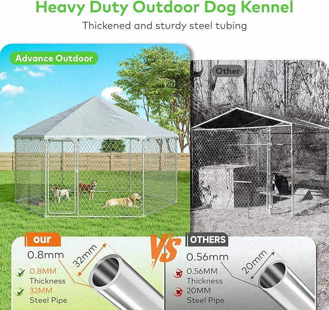 6.8x6.8 FT Large Outdoor Dog Kennel Outside - Image 2