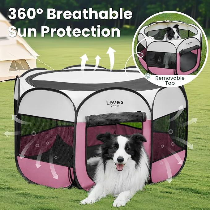 Love's cabin Pet Puppy Dog Playpen, Medium Dog Tent Crates Cage Indoor/Outdoor - Image 9