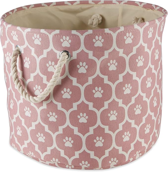 Bone Dry Pet Storage Collection Lattice Paw Print, Small Round - Image 2