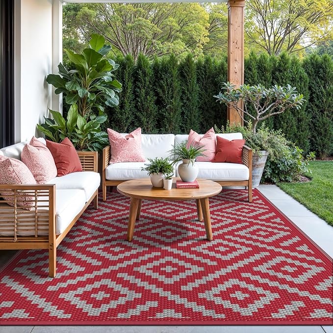 GENIMO Outdoor Rug for Patio Clearance, Lightweight Waterproof RV Camping Mat - Image 3