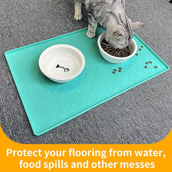 Ptlom Silicone Pet Placemat for Dog and Cat, Waterproof Non-Slip Pet Feeding - Image 5
