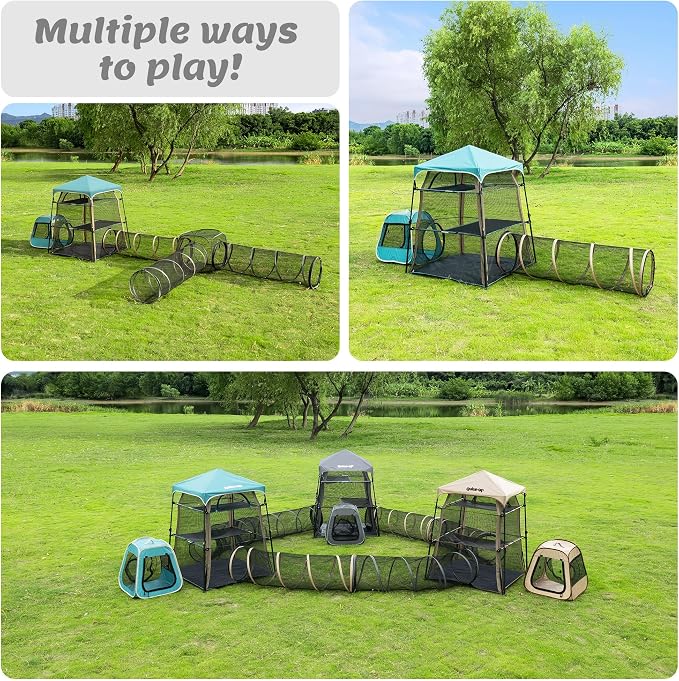 Extra Large catio Outdoor cat Enclosure, 3-in-1 Cat Tower Tent - Image 6