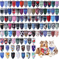 100 Pcs Plaid Dog Bandanas Bulk Pet Bibs Colorful Triangle Scarf Plaid Pet by Huhumy