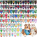 100 Pcs Hawaiian Dog Bandanas Bulk Pet Bibs Colorful Triangle Scarf Pet Bandanas by Huhumy