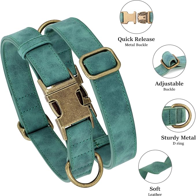 Didog Soft PU Leather Dog Collar, Stylish Quick Released Dog Collar - Image 2