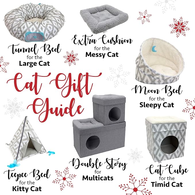 Kitty City Large Cat Tunnel Bed, 2-in-1 Zip-Together Cat Play Tunnel & Plush - Image 4