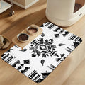 Black Boho Art Dog Food Mat–Christmas Stocking Absorbent Quick Dry Feeding by LUTASER