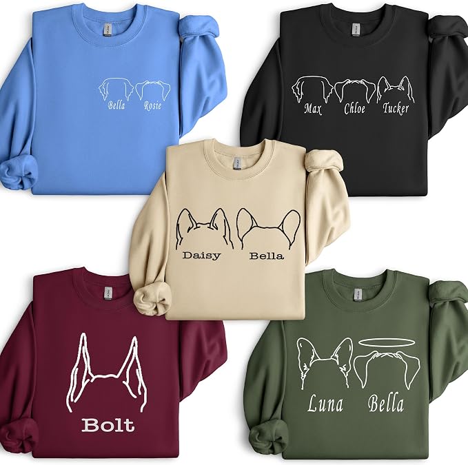 Custom Dog Mom Shirt for Women Pet Ears Sweatshirt by CustomUnique