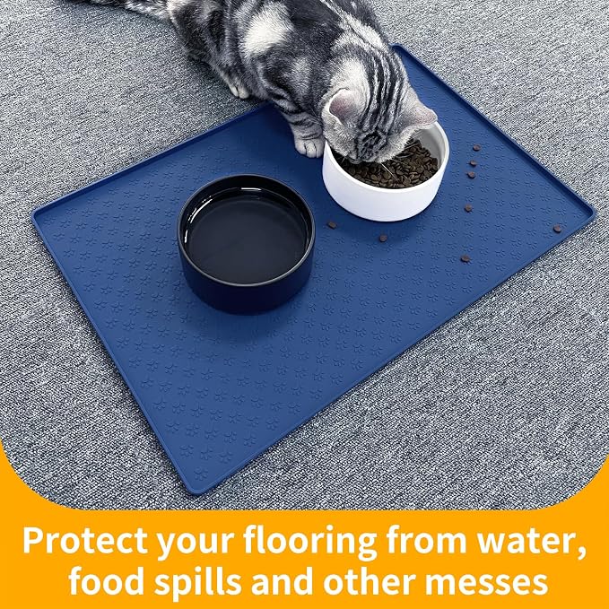Ptlom Silicone Pet Placemat for Dog and Cat, Waterproof Anti-Slip Pet Feeding - Image 5