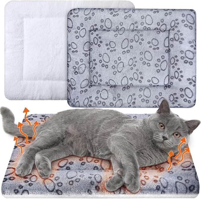 VitalCozy 2 Pack Self Warming Cat Mat Self Heating Pad Bed Reversible Machine by VitalCozy