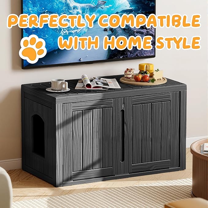 Cat Litter Box Enclosure, Indoor Outdoor Cat House - Image 2