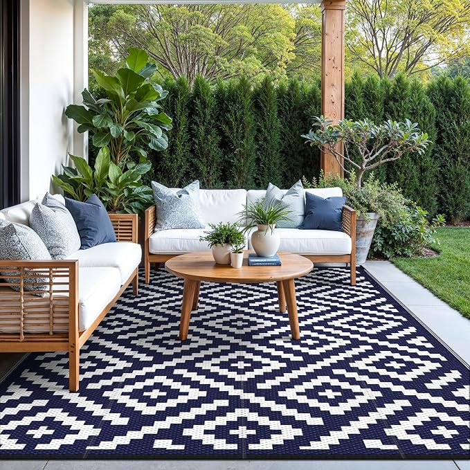 GENIMO Outdoor Rugs 8x10 Waterproof, Reversible Mats, Area Plastic Straw Rug - Image 7