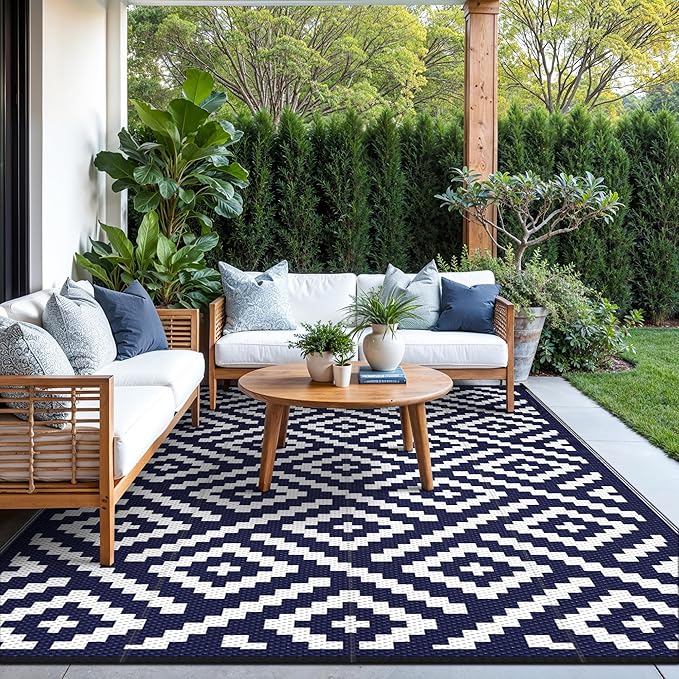 GENIMO 5x8 Outdoor Rug Waterproof, Reversible Mats, Area Rug, Plastic Outside - Image 7