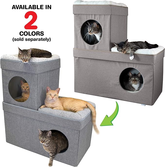 Kitty City Large Stackable Cat Condo & Cube House, Modular Indoor Cat Furniture - Image 7