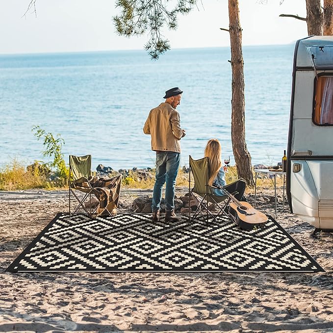 GENIMO 5x8 Outdoor Rug Waterproof, Reversible Mats, Area Rug, Plastic Outside - Image 2