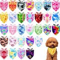 30 Pcs Tie Dye Dog Bandanas for Small Dogs Stitch Dog Bandana Bulk Reversible by Bestwishforyou