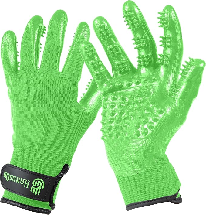 H HANDSON Pet Grooming Gloves by HandsOnPatentedOriginalGroomingBathingGloves