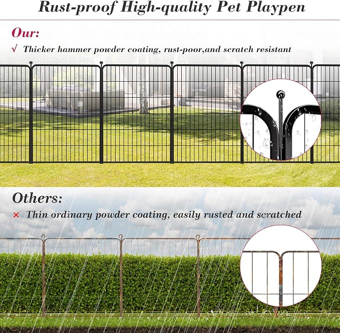 Dog Playpen, 40 inch 8 Panels Dog Fence Outdoor Heavy Duty Dog Pen - Image 5