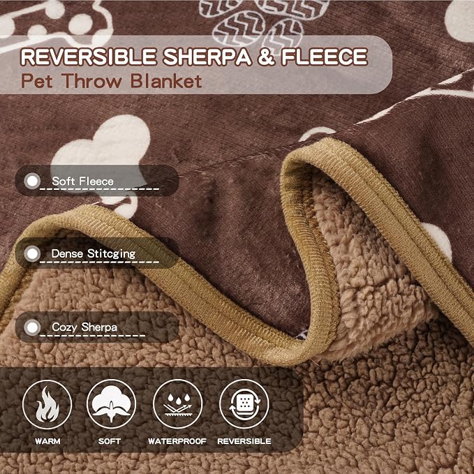 Waterproof Dog Blankets Pet Blanket 60"x80", Soft Fluffy Sofa Car Bed Protector - Image 4
