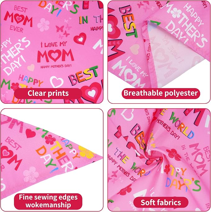30 Pcs Mothers Day Small Dog Bandanas Bulk 25 Inch Love Mom Dog Bandanas - Image 3