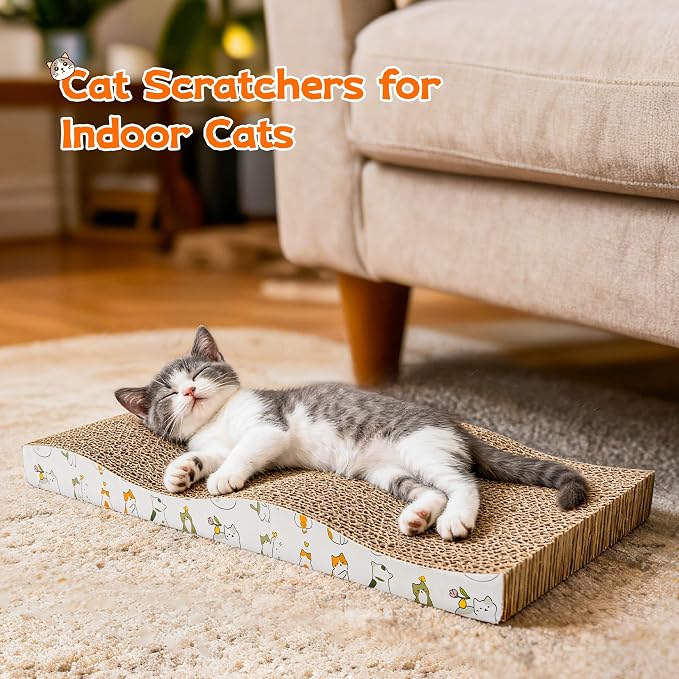 PatiencET Cat Scratch Pad 2 Pack, Waved Cardboard Cat Scratcher - Image 7