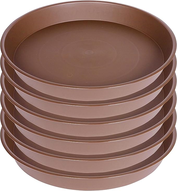6 Pack of 8 inch Plant Saucer, Heavy Duty Plastic Plant Water Tray 8 inch Round by Bleuhome
