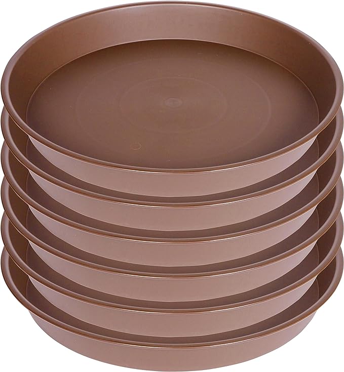 6 Pack of 7 inch Plant Saucer, Heavy Duty Plastic Plant Water Tray 7 inch Round by Bleuhome