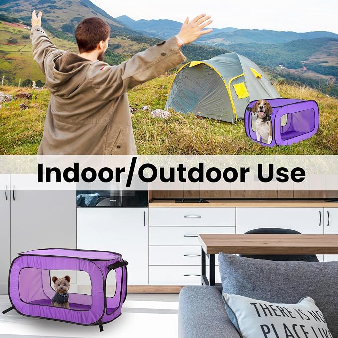 Beatrice Home Fashions Portable, Collapsible, Pop Up Kennel Travel Cat and Dog - Image 6