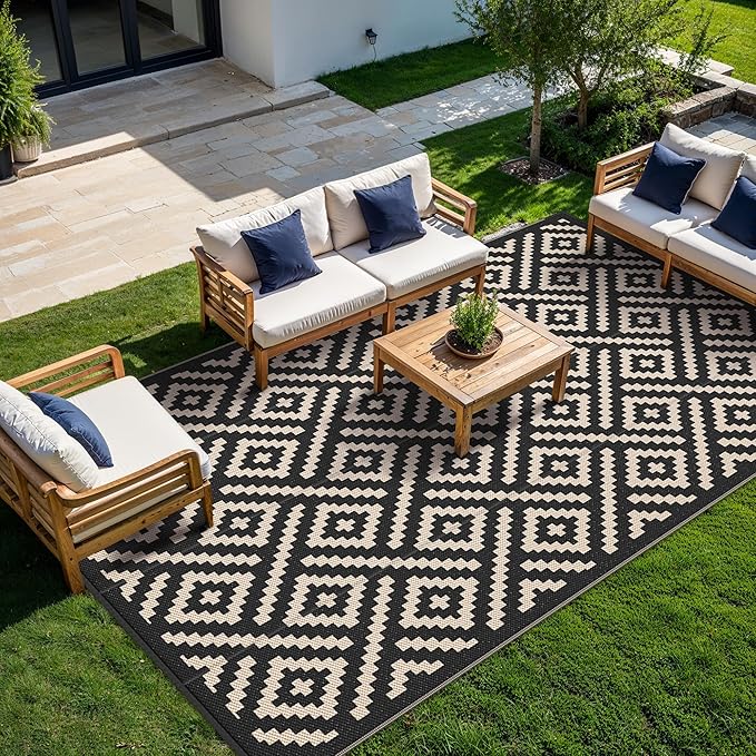 GENIMO Outdoor Rug for Patio Clearance, Reversible Plastic Straw Rugs for RV - Image 2
