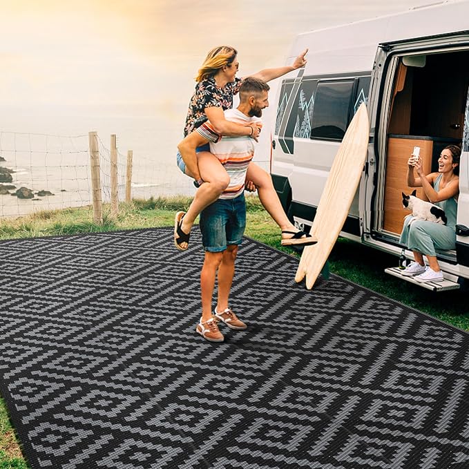 GENIMO Outdoor Rug for Patio Clearance, Reversible Plastic Camping Rugs - Image 2