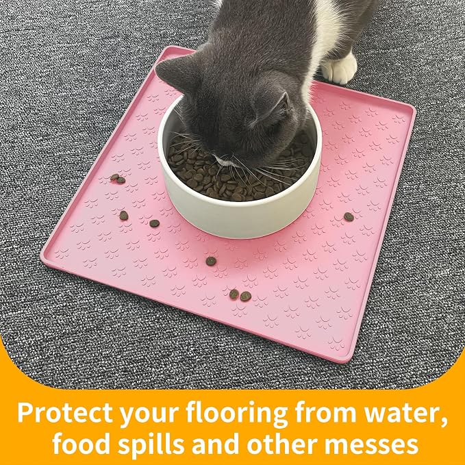 Ptlom Pet Placemat for Dog and Cat, Waterproof Non-Slip Silicone Feeding Bowl - Image 5