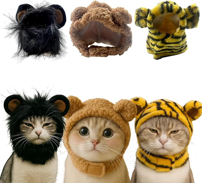 3pcs Cute Cats Hat Costumes Outfit by HomedyCrafts
