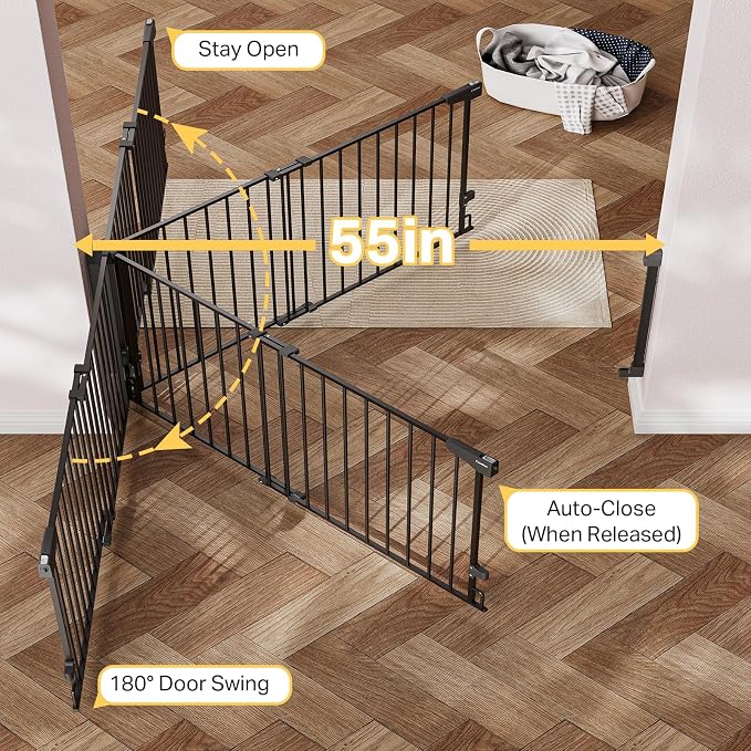 Cumbor 35.1–55" No Bottom Bar Baby Gate - Image 5