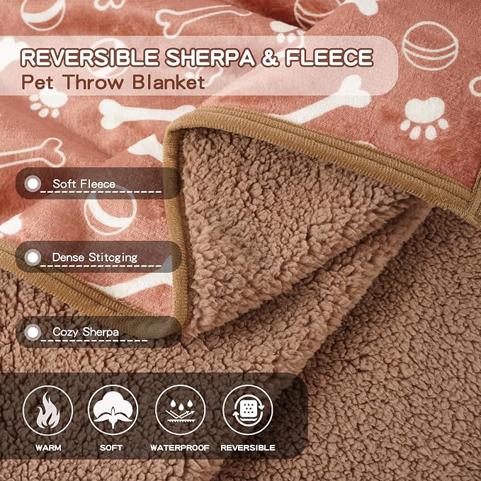 Waterproof Dog Blankets Pet Blanket 50"x60", Soft Fluffy Sofa Car Bed Protector - Image 4