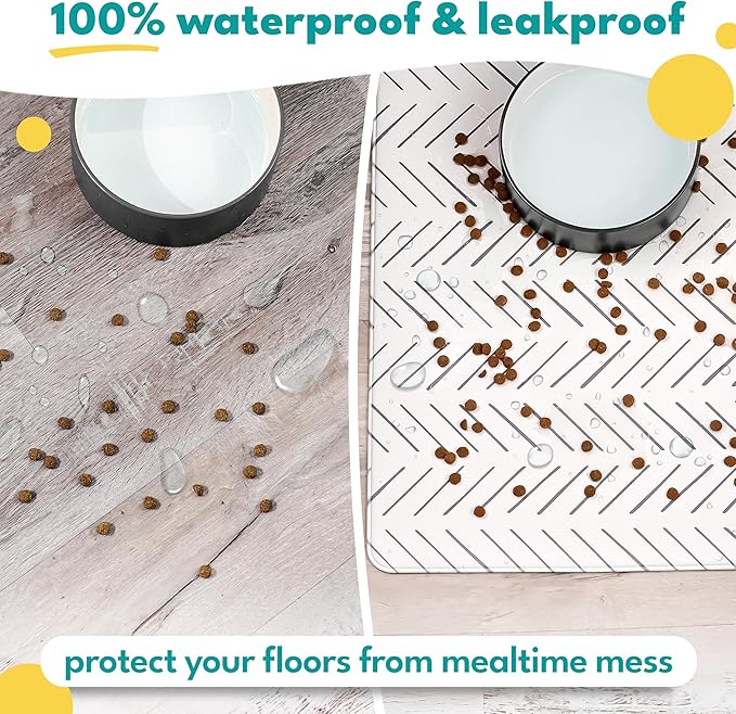 NALALAS Dog Mat for Food and Water, Cat Feeding Mat | Waterproof Dog Bowl Mat | - Image 2