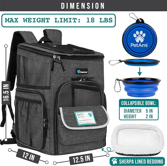 PetAmi Dog Backpack Carrier, Airline Approved Cat Backpacks - Image 6