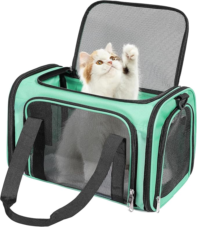 Discala Cat Dog Carrier Up to 15 Lbs TSA Airline Approved Pet Carrier by Discala