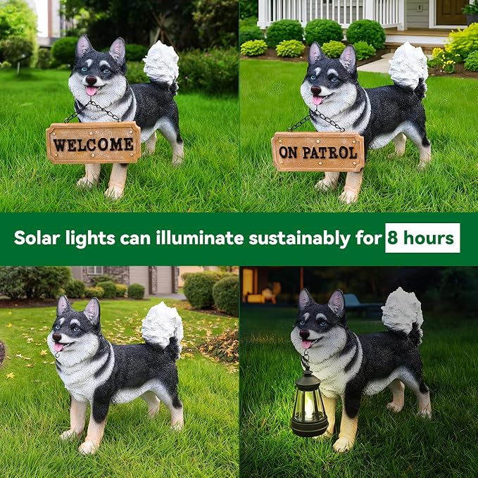 Akita Statue Outdoor Decorations – Outdoor Dog Statue Standing Black Akita - Image 7