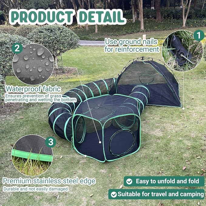 Cat Tents for Outside, Foldable Pet Playpen - Image 3