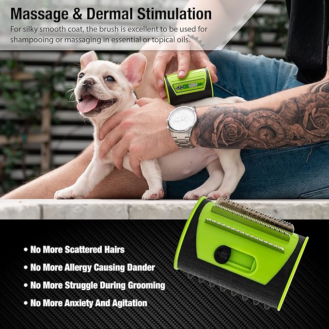King Kanine Mini King Komb Pet Grooming Brush, Self Cleaning Deshedding | - Image 5