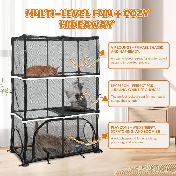 Catio Outdoor Cat Enclosure for Cats & Small Animals, Pet Playpen Cat Climber - Image 4