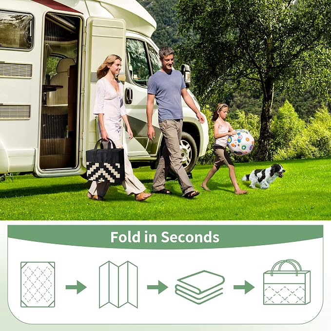 GENIMO Outdoor Rug 3'x5' Waterproof, Reversible Camping Mat, Plastic Straw Rugs - Image 6